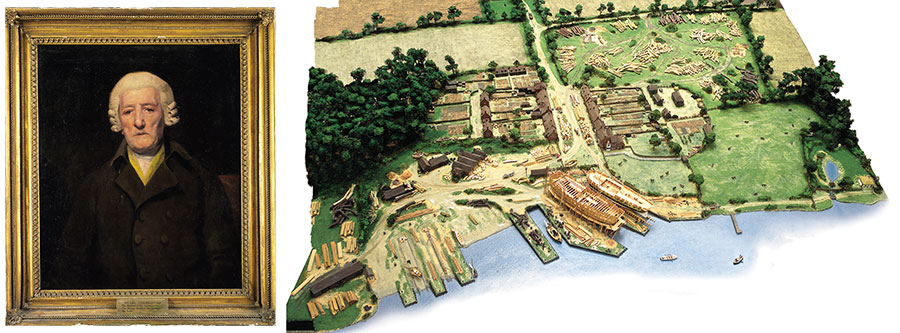 adams-and-model Henry Adams, master shipwright, and the shipyard